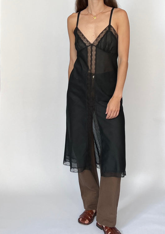 Lace Insert Slip Dress XS/S