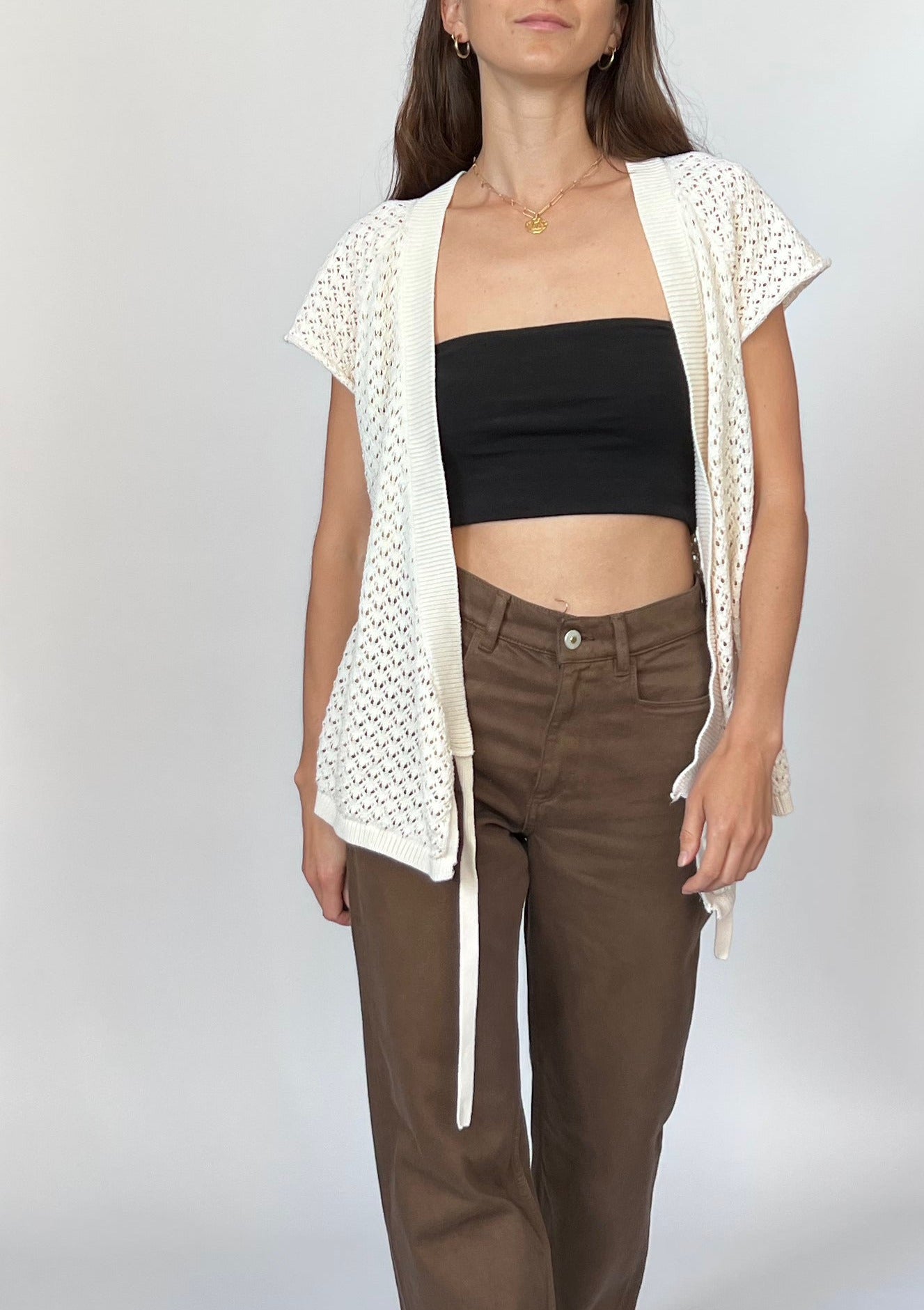 90s Gap Crochet Wrap Top XS/S