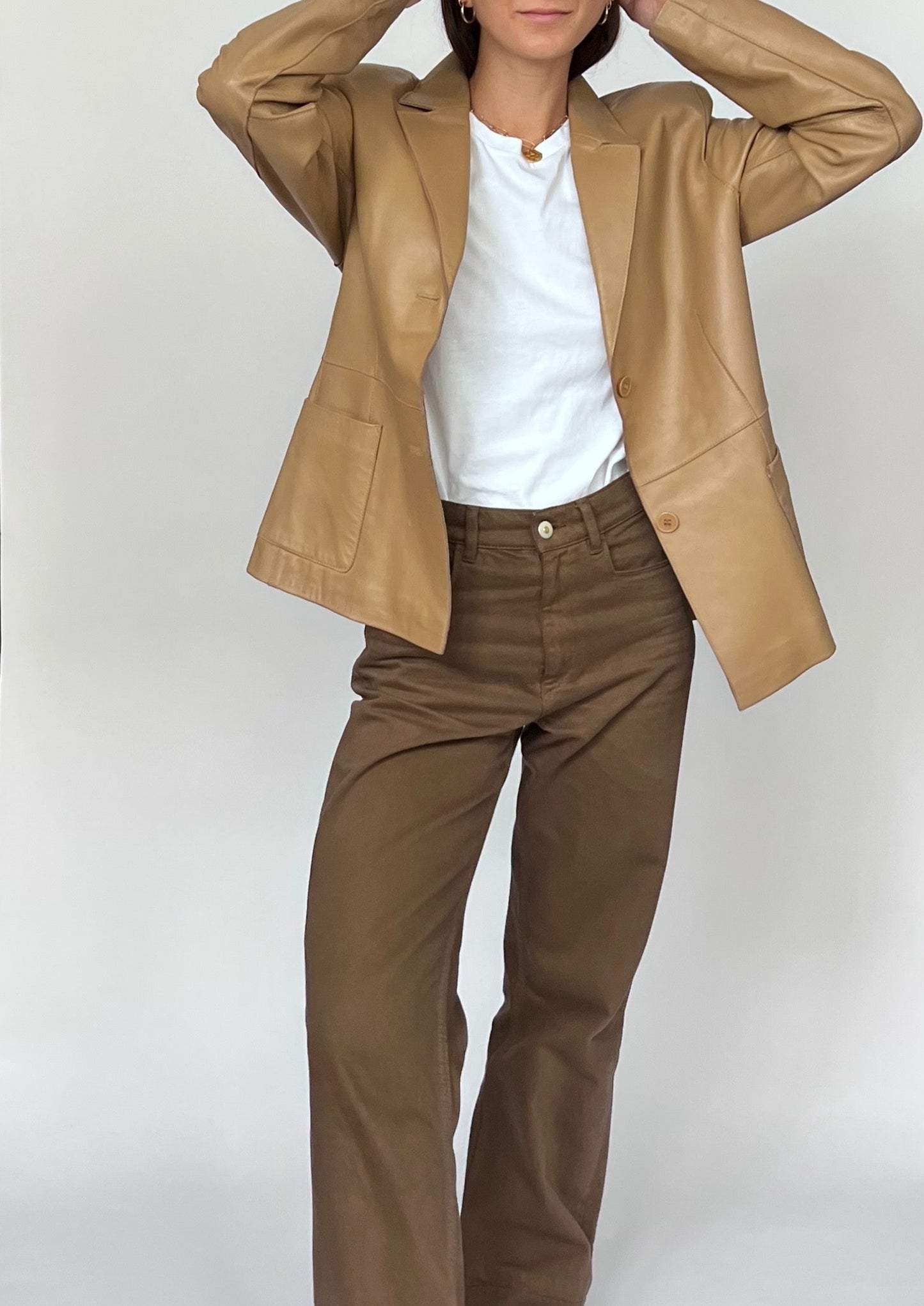 90s Caramel Leather Blazer