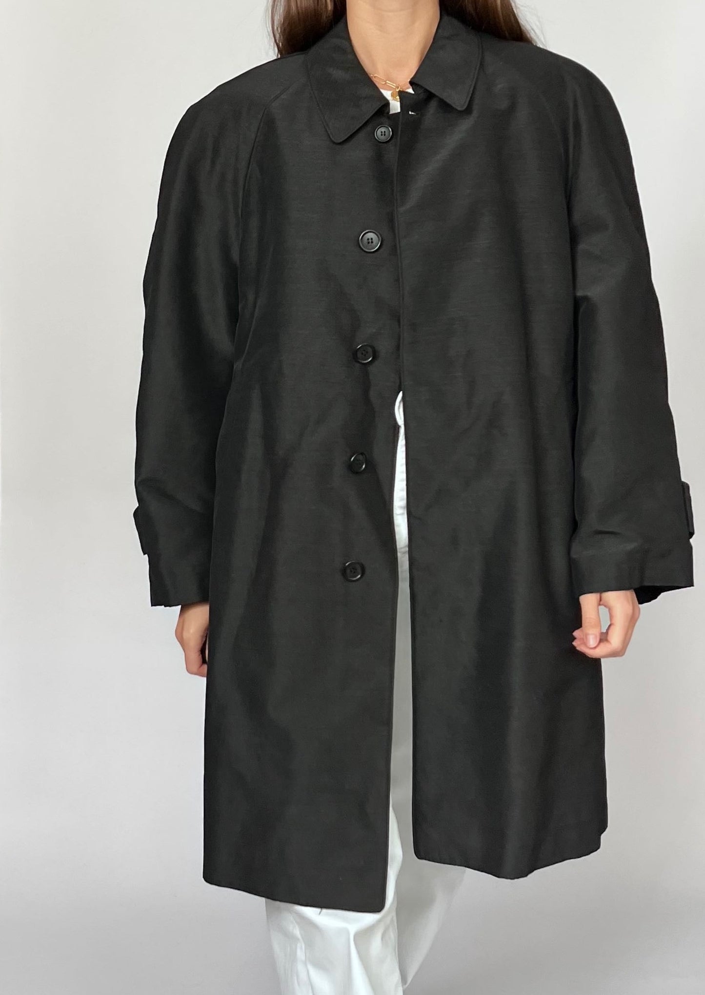 Black 90s Classic Trench Coat M