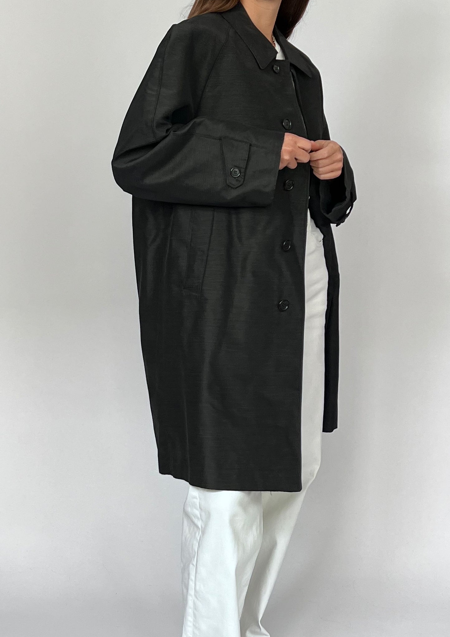 Black 90s Classic Trench Coat M