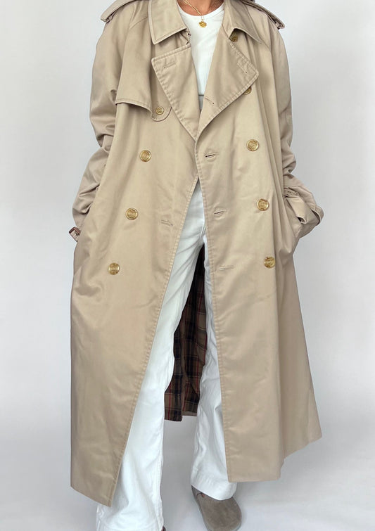 90s Classic Beige Trench Coat M/L