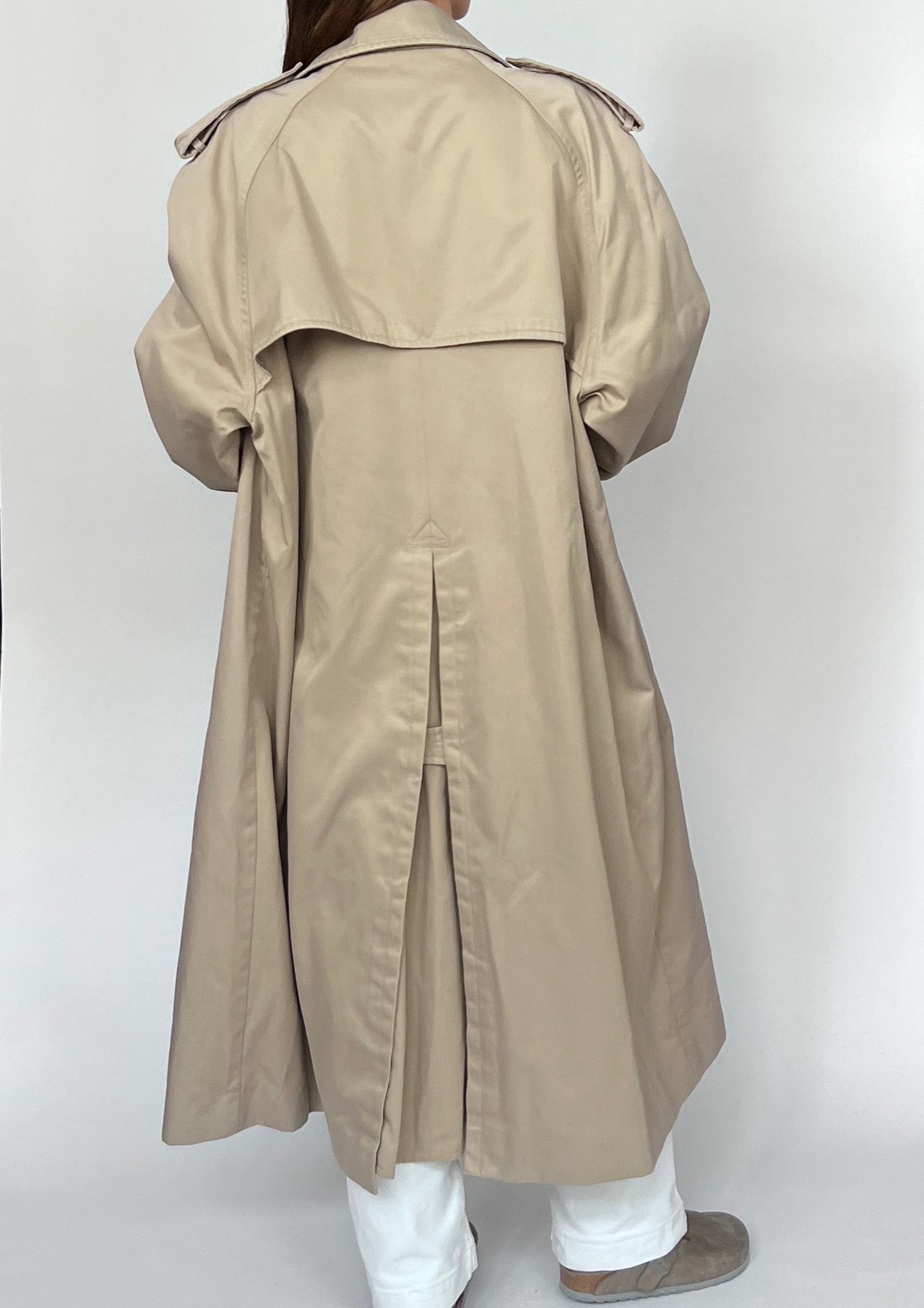 90s Classic Beige Trench Coat M/L