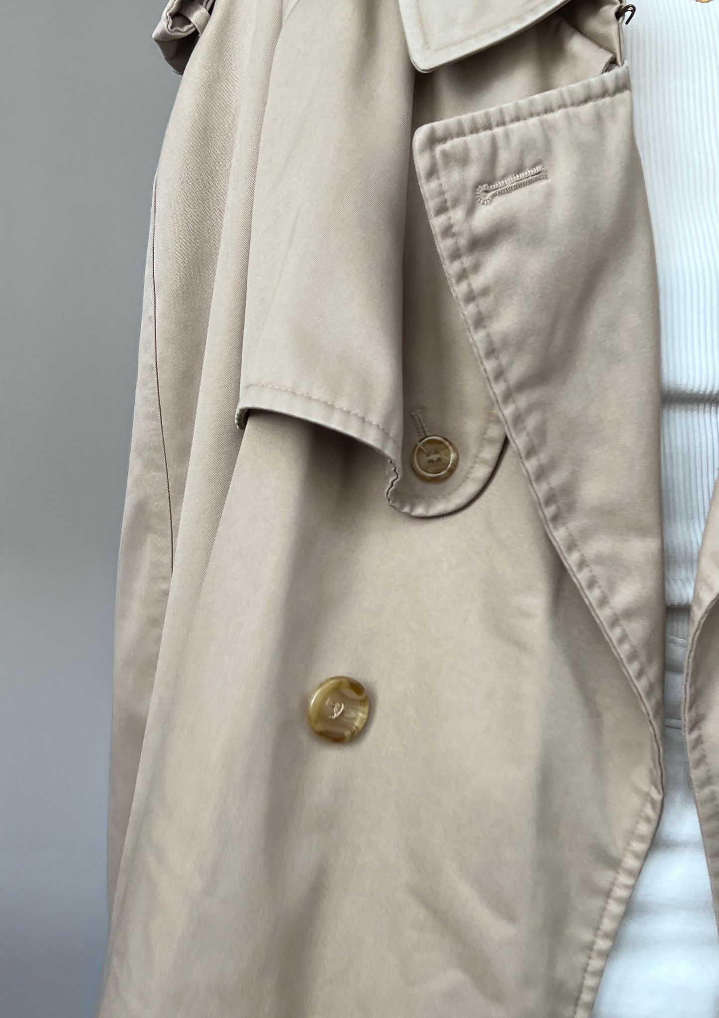 90s Classic Beige Trench Coat M/L