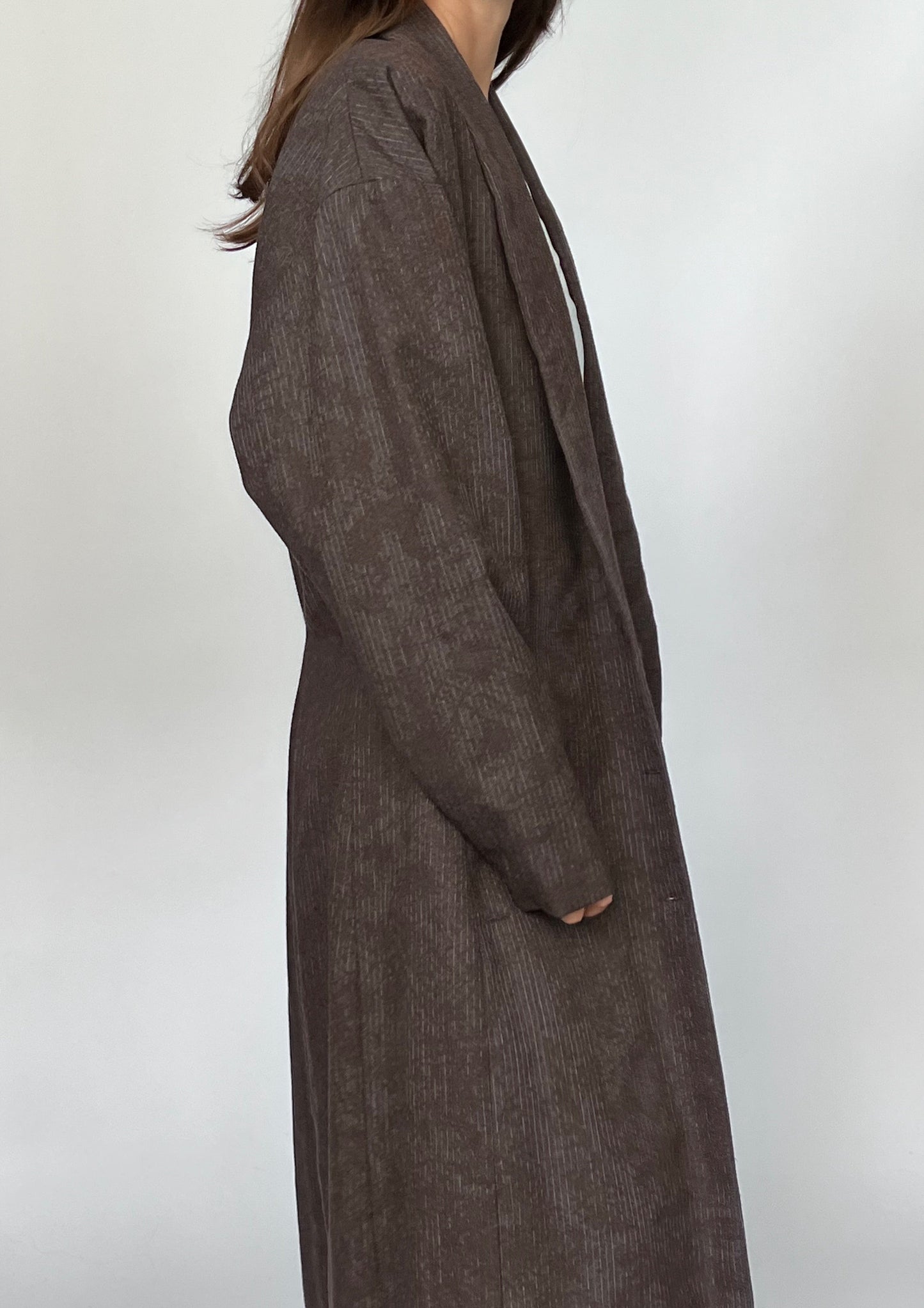 90s Brown Maxi Fitted Coat XS/S