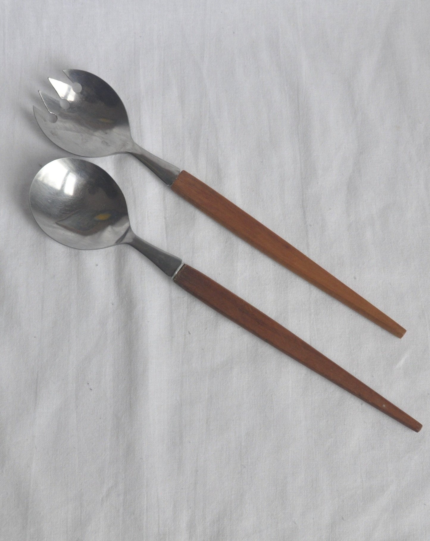 Mid Century Danish Teak Wooden Salad Servers