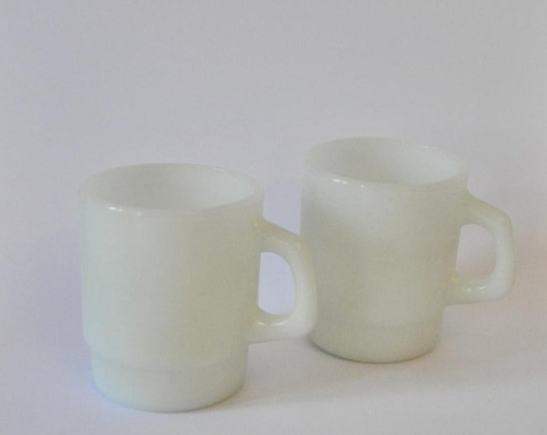 White Pearlescent Ovenproof Mugs Set of Two