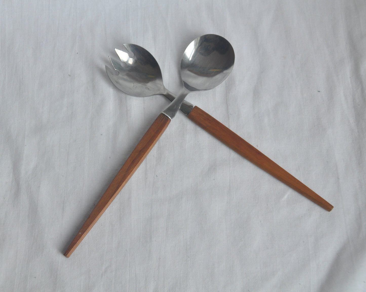 Mid Century Danish Teak Wooden Salad Servers