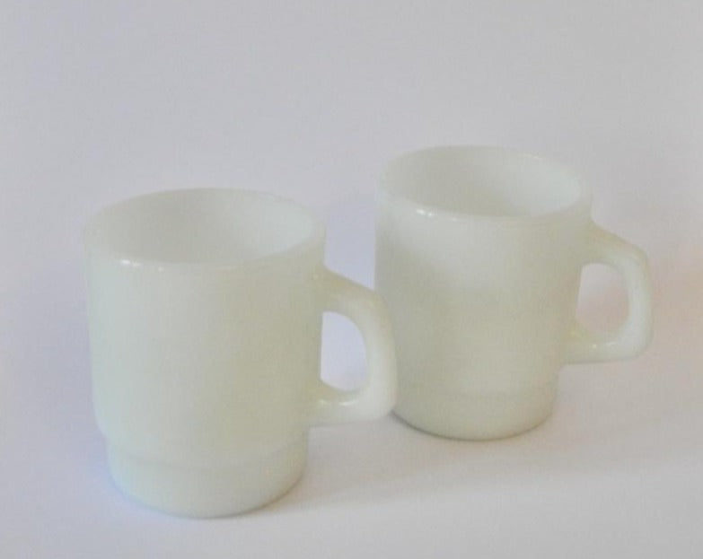 White Pearlescent Ovenproof Mugs Set of Two