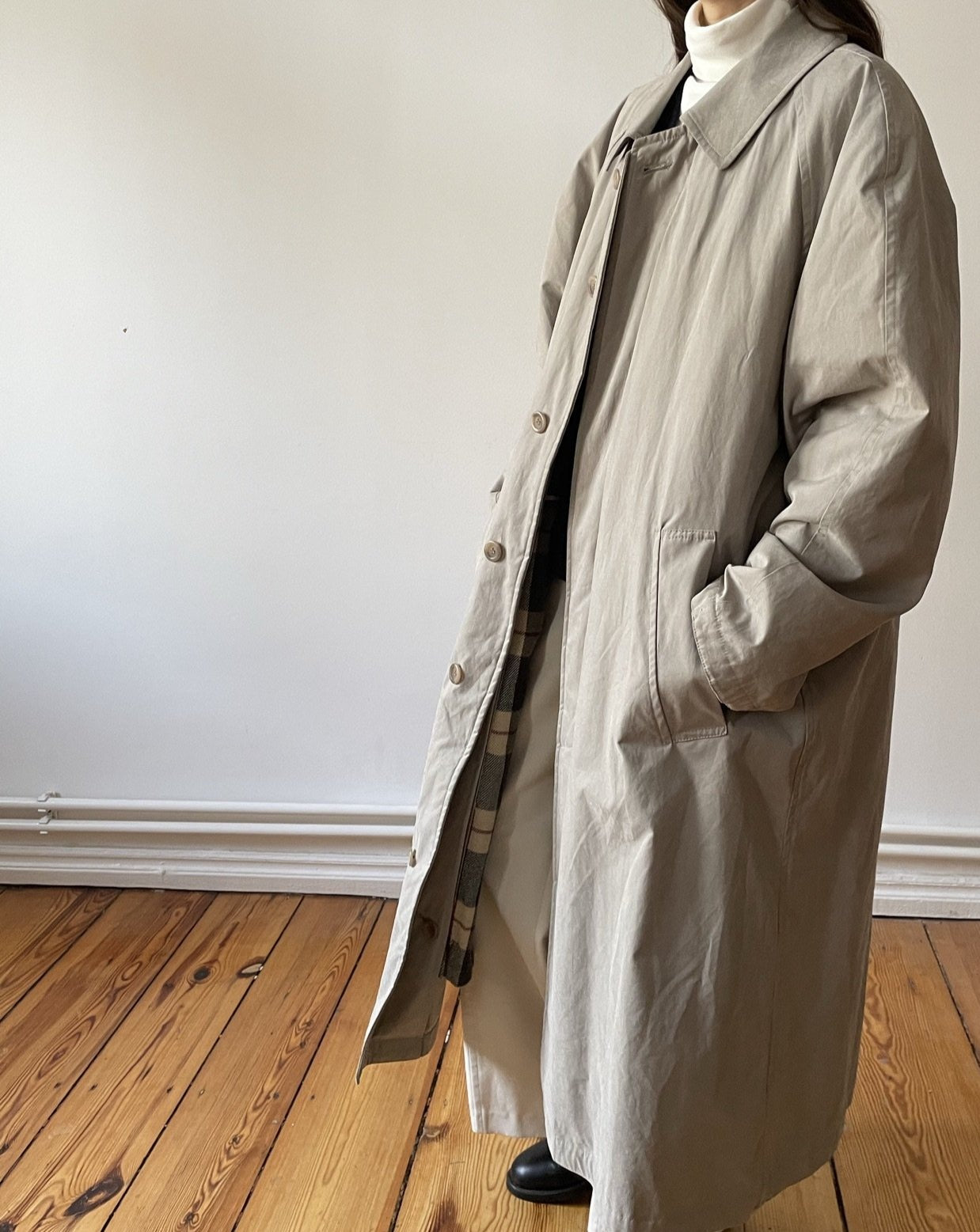 Vintage Neutral Trench Coat Size S-M