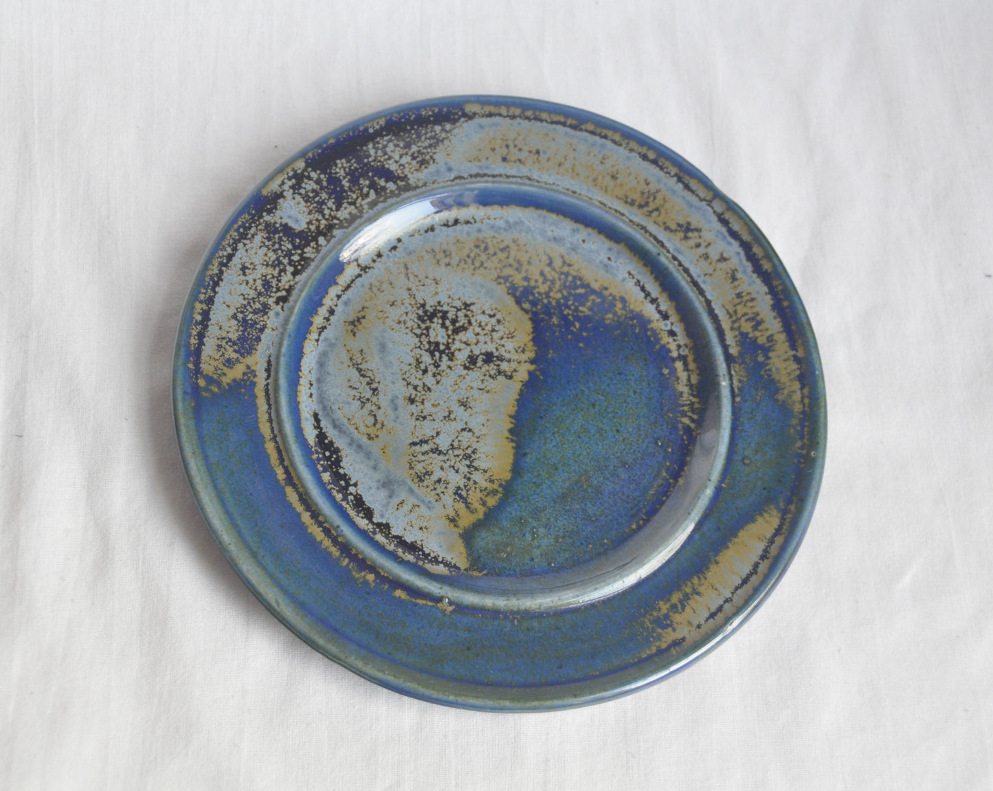 Vintage Handmade Blue Serving Plate