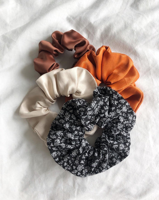 Rust Satin Handmade Upcycled Oversized Scrunchie