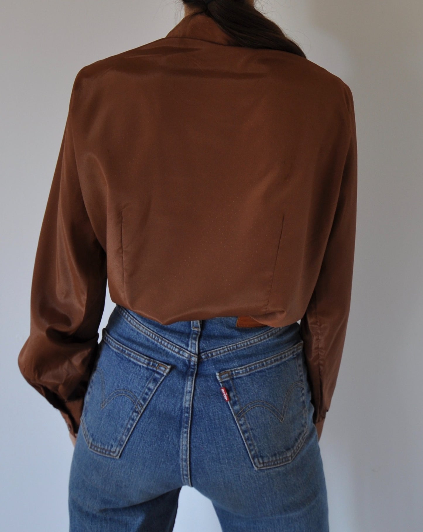 Vintage Rust Brown Long Sleeve Shirt Size 8-10