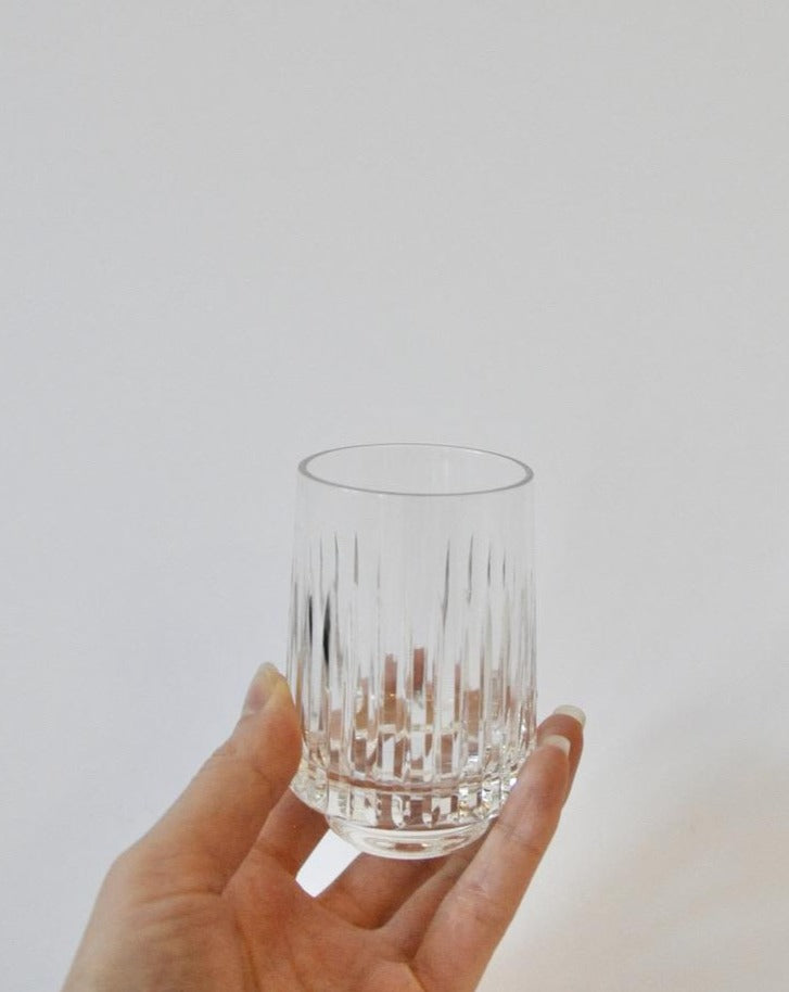 Set of 6 Clear Glass Crystal Cut Glasses