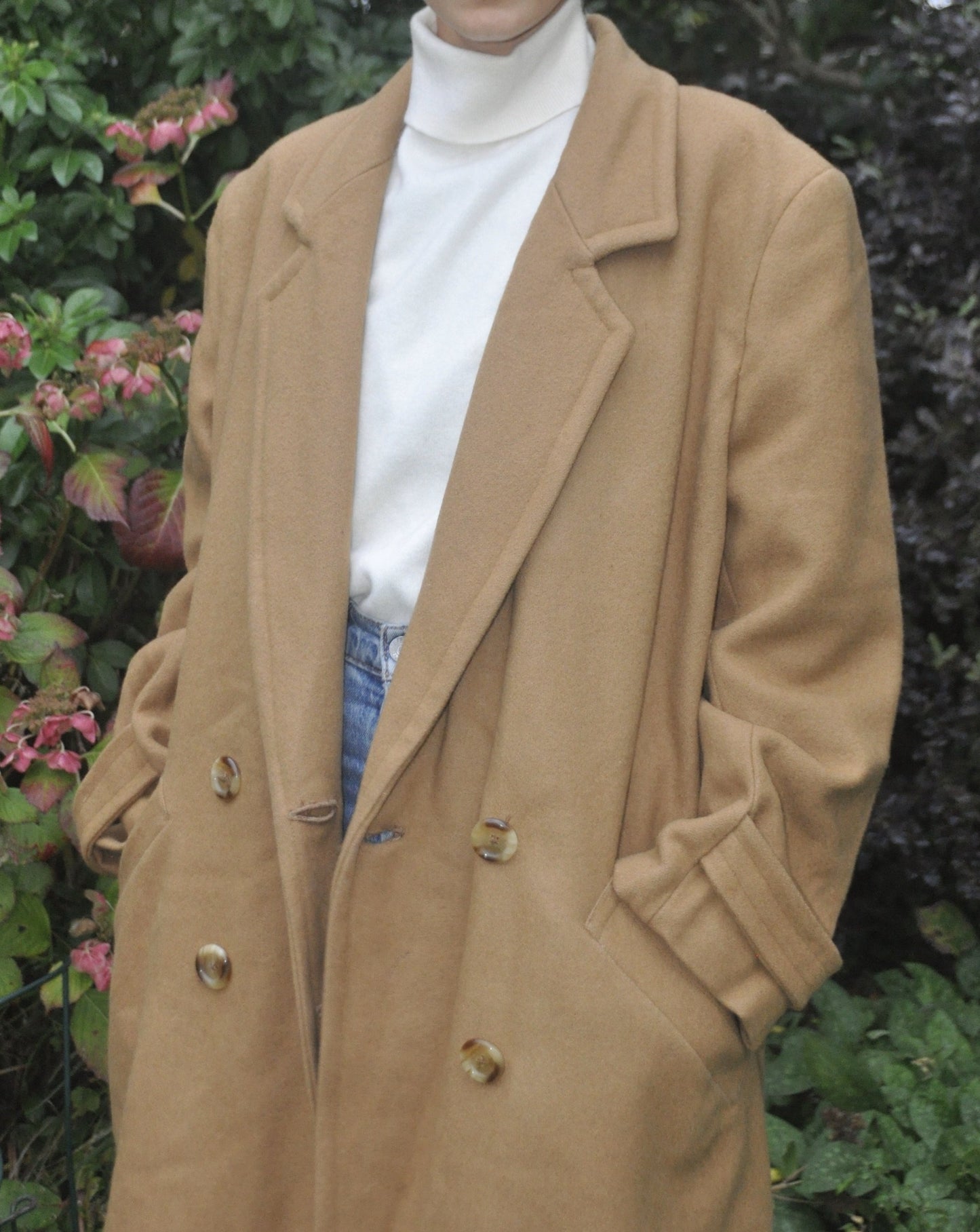 Vintage Handmade Wool Long Camel Coat size 8-12