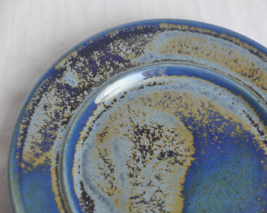 Vintage Handmade Blue Serving Plate