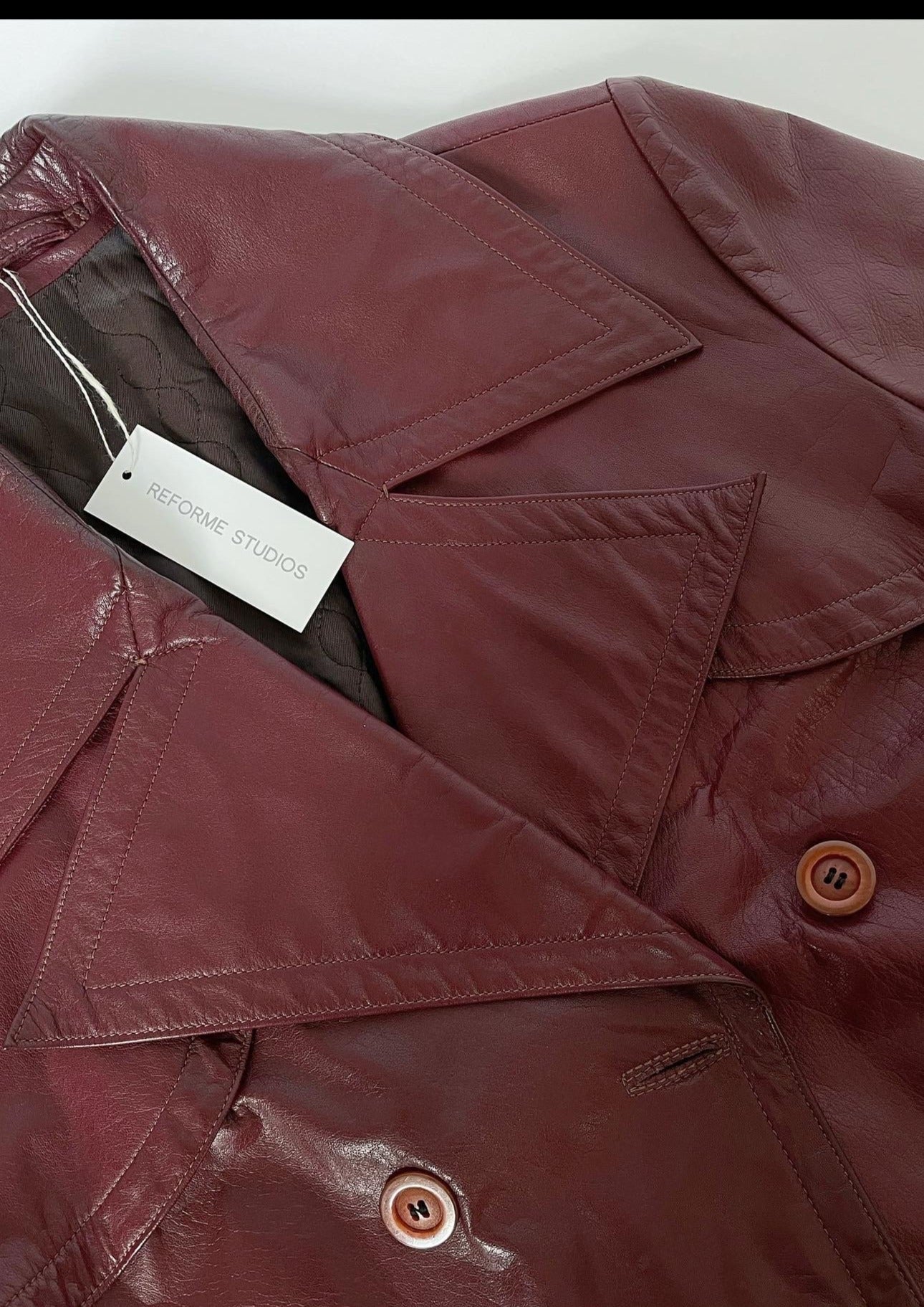 1970s Burgundy Leather Trench Coat S/M