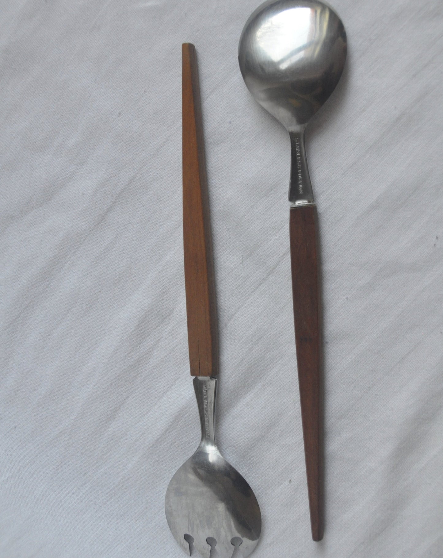 Mid Century Danish Teak Wooden Salad Servers