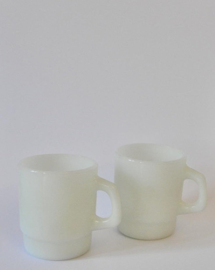 White Pearlescent Ovenproof Mugs Set of Two