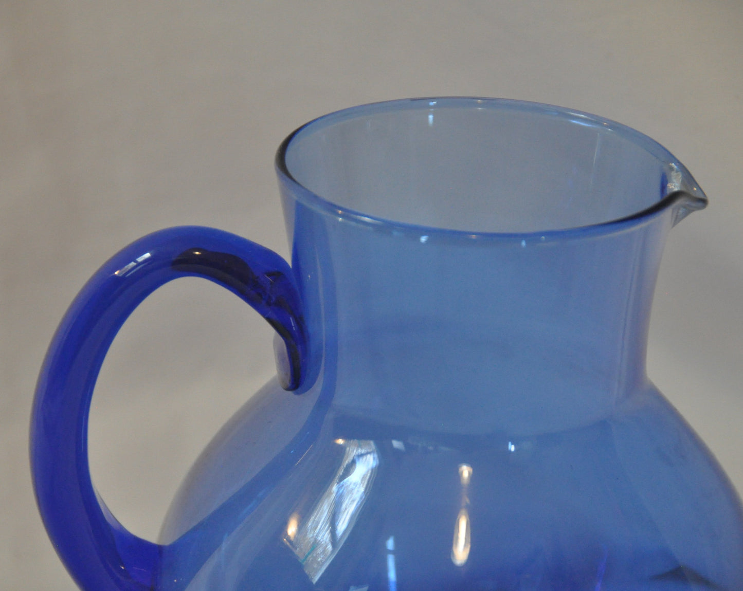 Vintage Hand Blown Blue Glass Jug