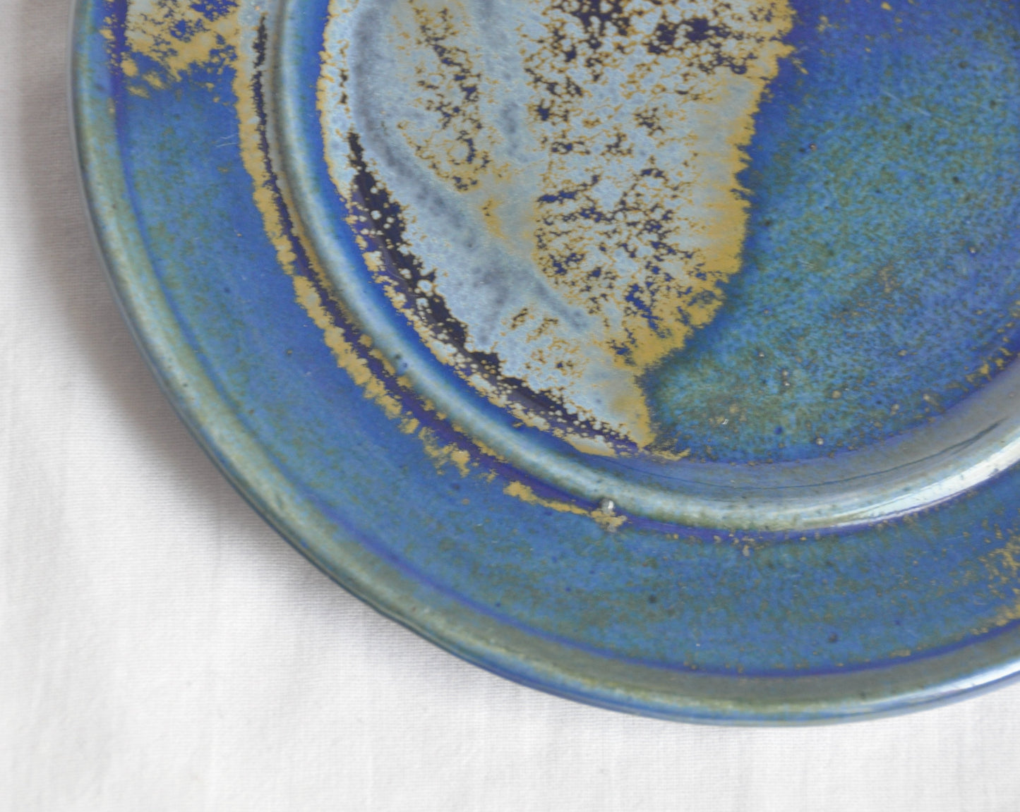 Vintage Handmade Blue Serving Plate