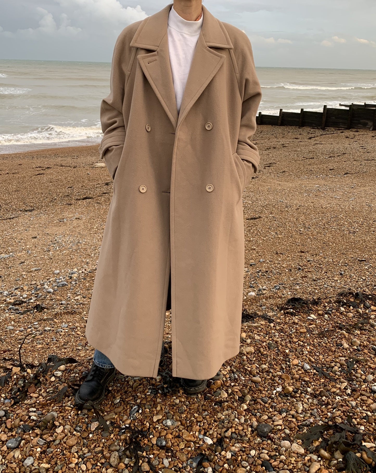 Vintage Camel Wool Wrap Coat Size 8-14