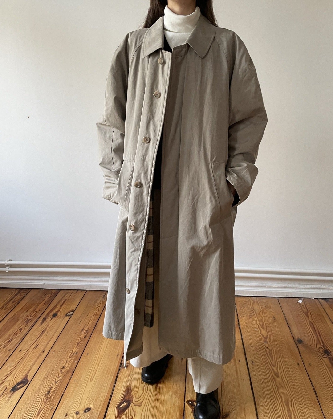 Vintage Neutral Trench Coat Size S-M