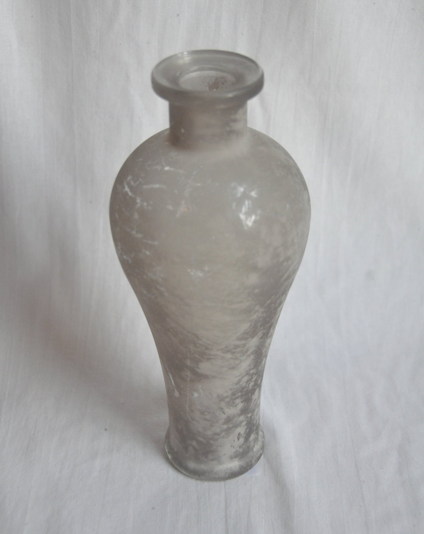 Vintage Large Glass Vase with Cloudy Texture