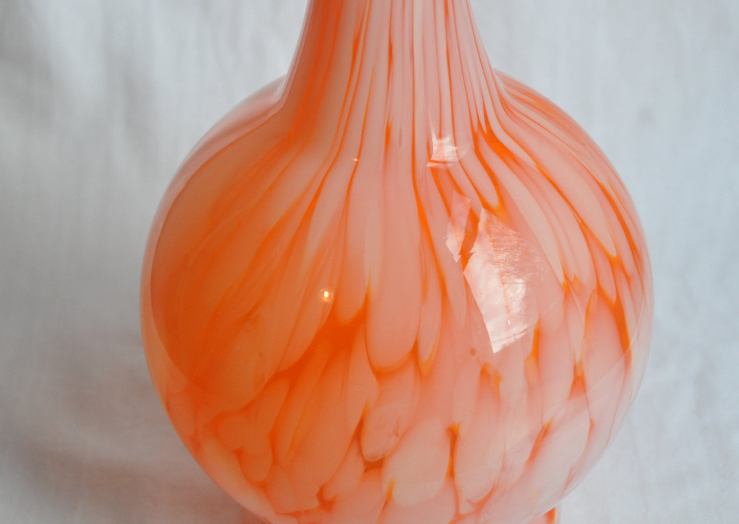 Vintage Hand Blown Large Murano Style Orange Vase