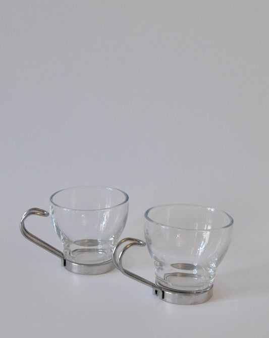 Set of 2 1970’s Vitrosax Italian Glass Espresso Mugs