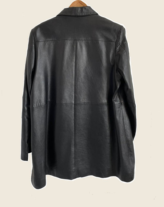 Vintage 1970s Leather Black Jacket Size M-L