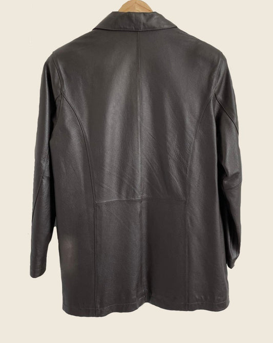 Vintage 1970s Leather Chocolate Jacket Size M