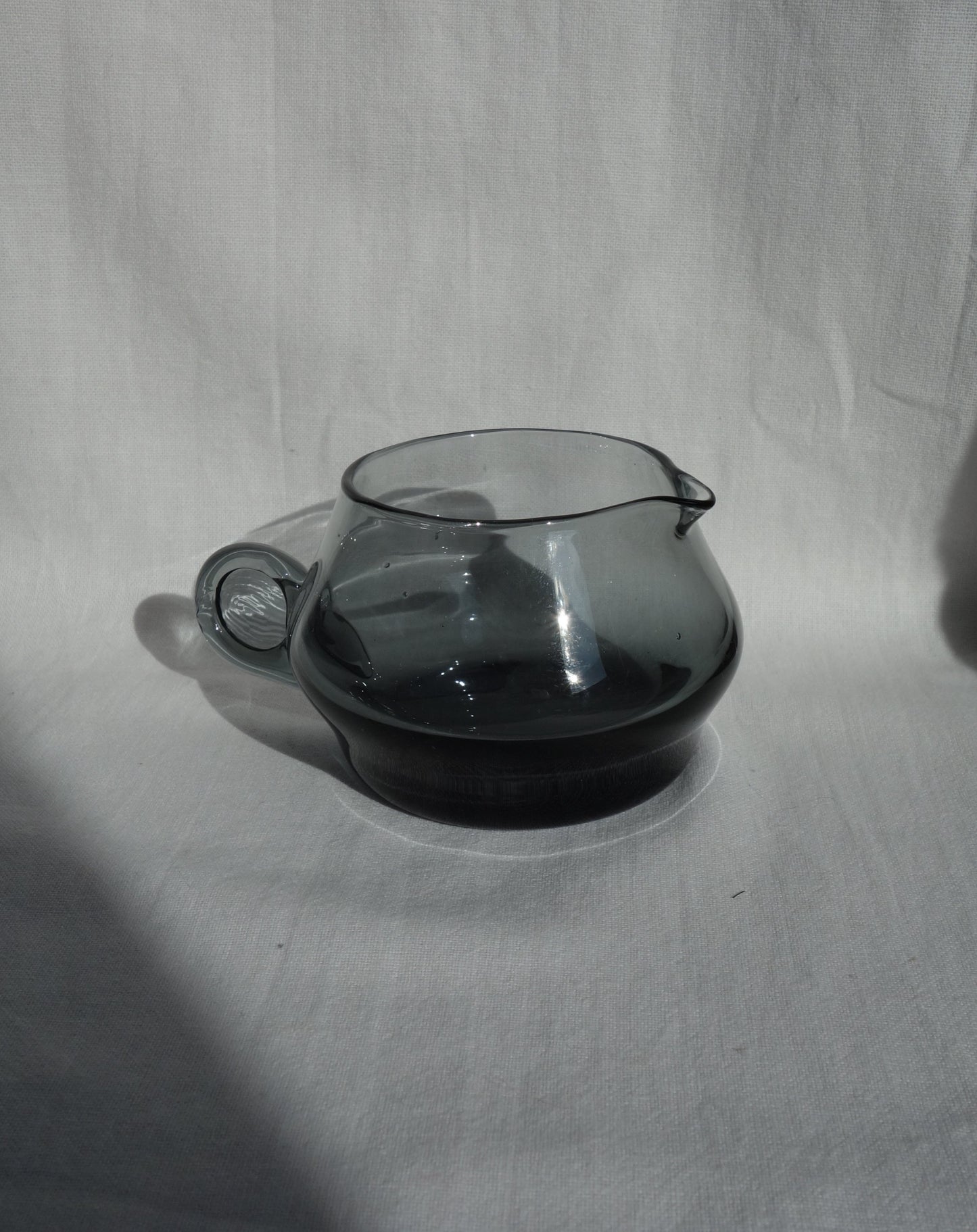 Vintage Mid Century Grey Smoke Glass Tea Set