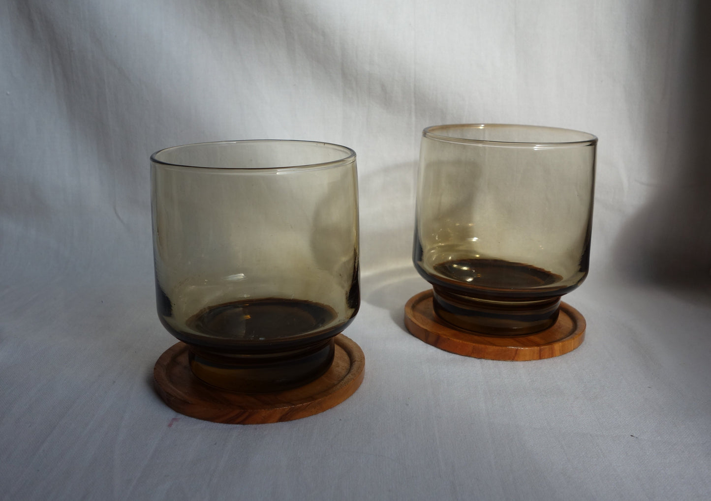 Set of 4 Vintage Amber Whiskey Glasses Tumblers