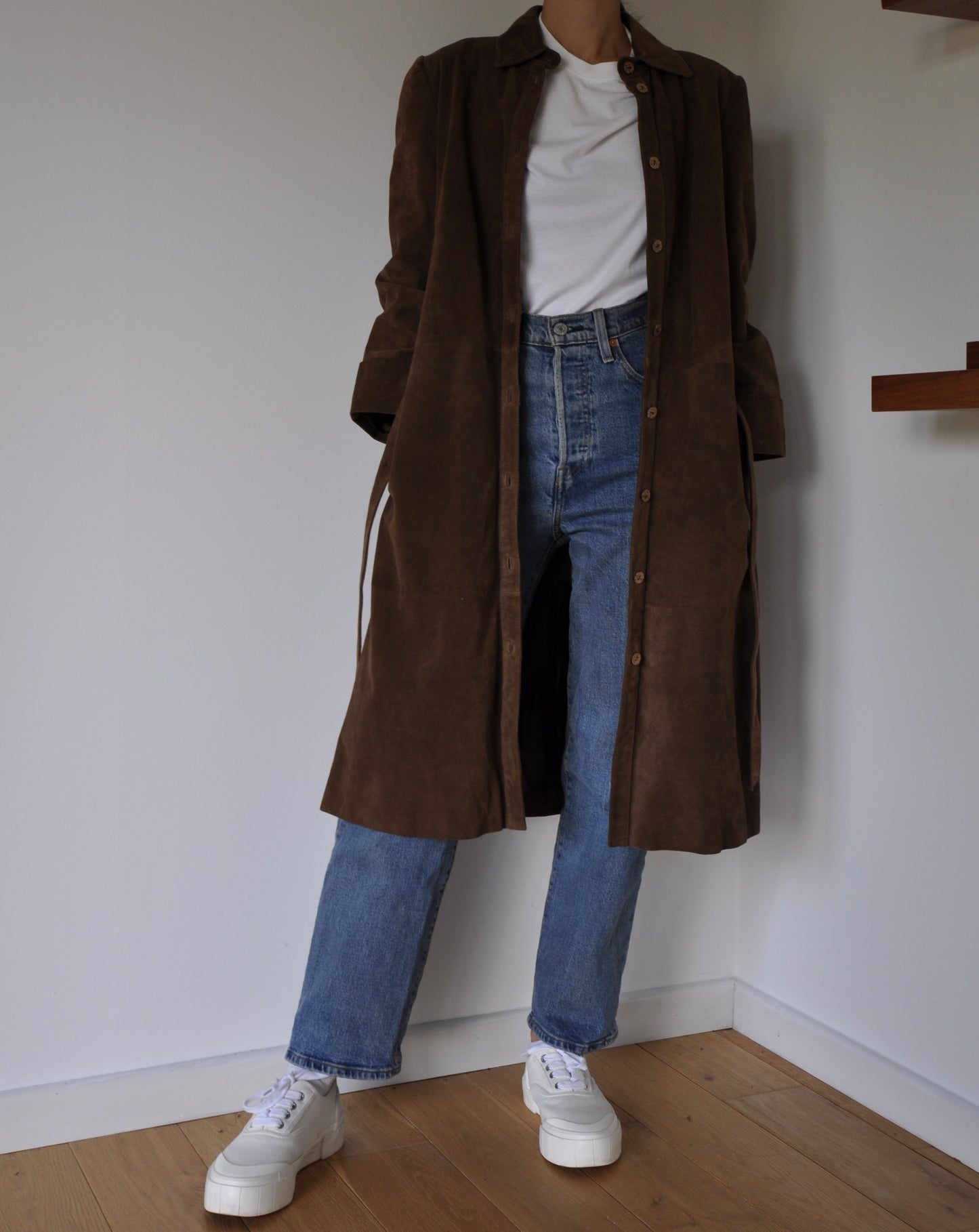 Vintage Pritchards Suede Trench Coat with Belt Size 8-10