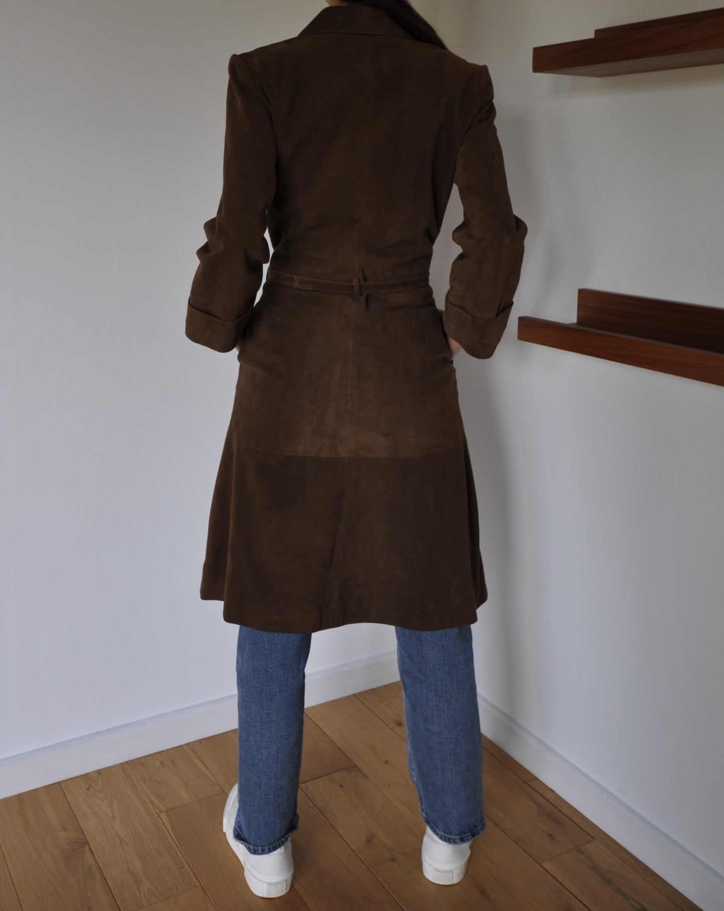 Vintage Pritchards Suede Trench Coat with Belt Size 8-10