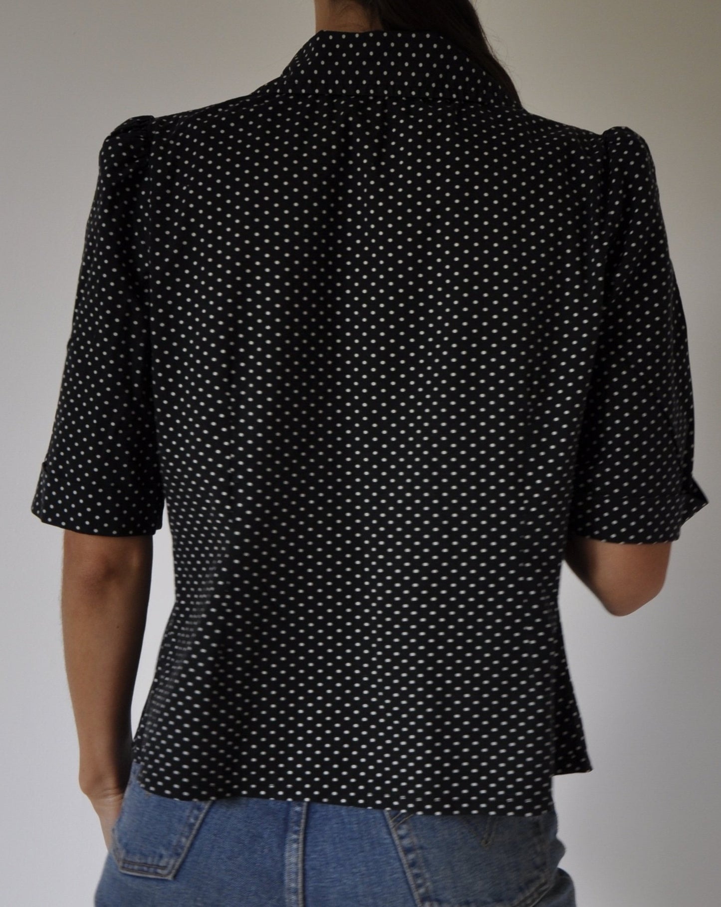 Vintage Polka Dot Blouse Shacket Size 8-10