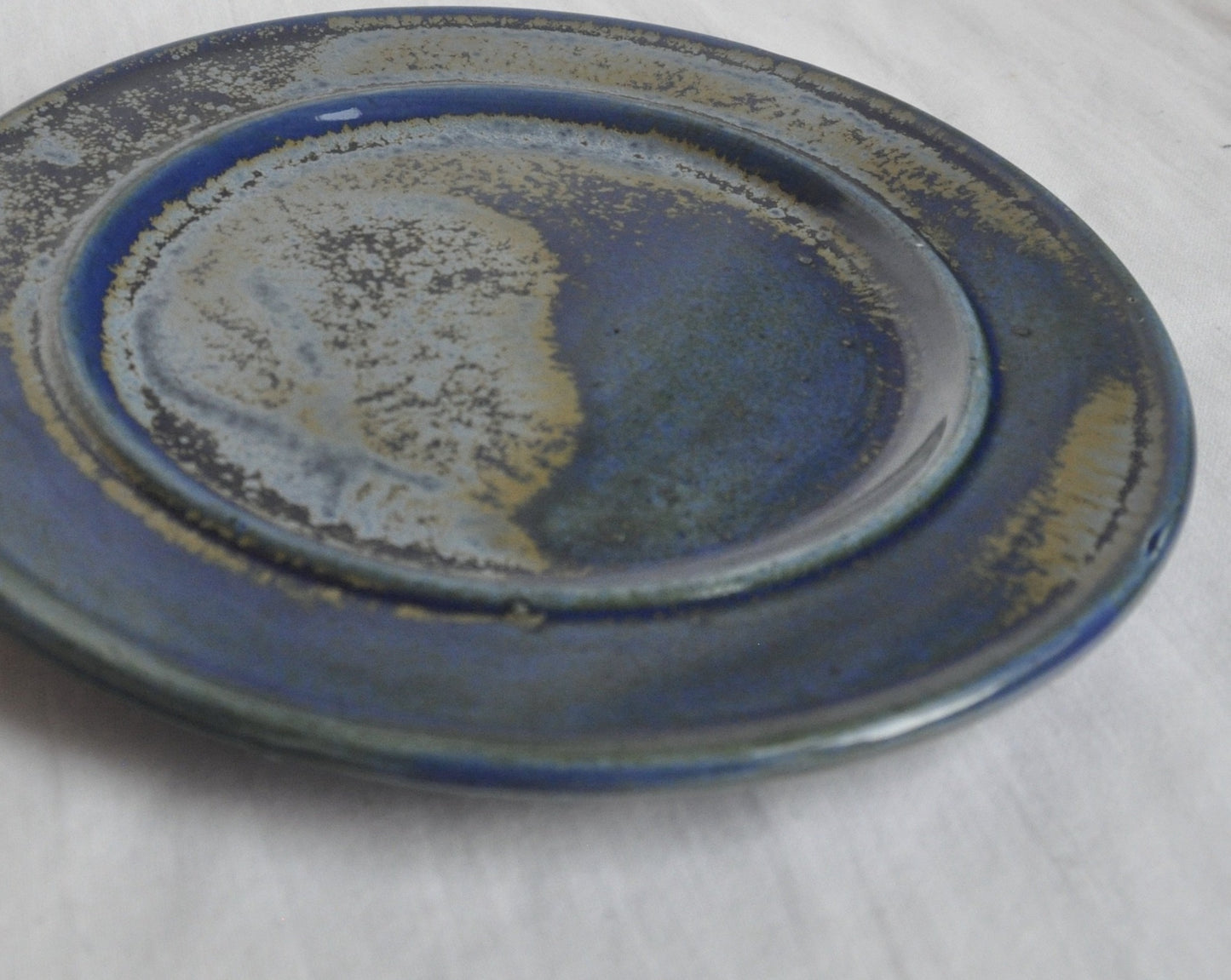 Vintage Handmade Blue Serving Plate