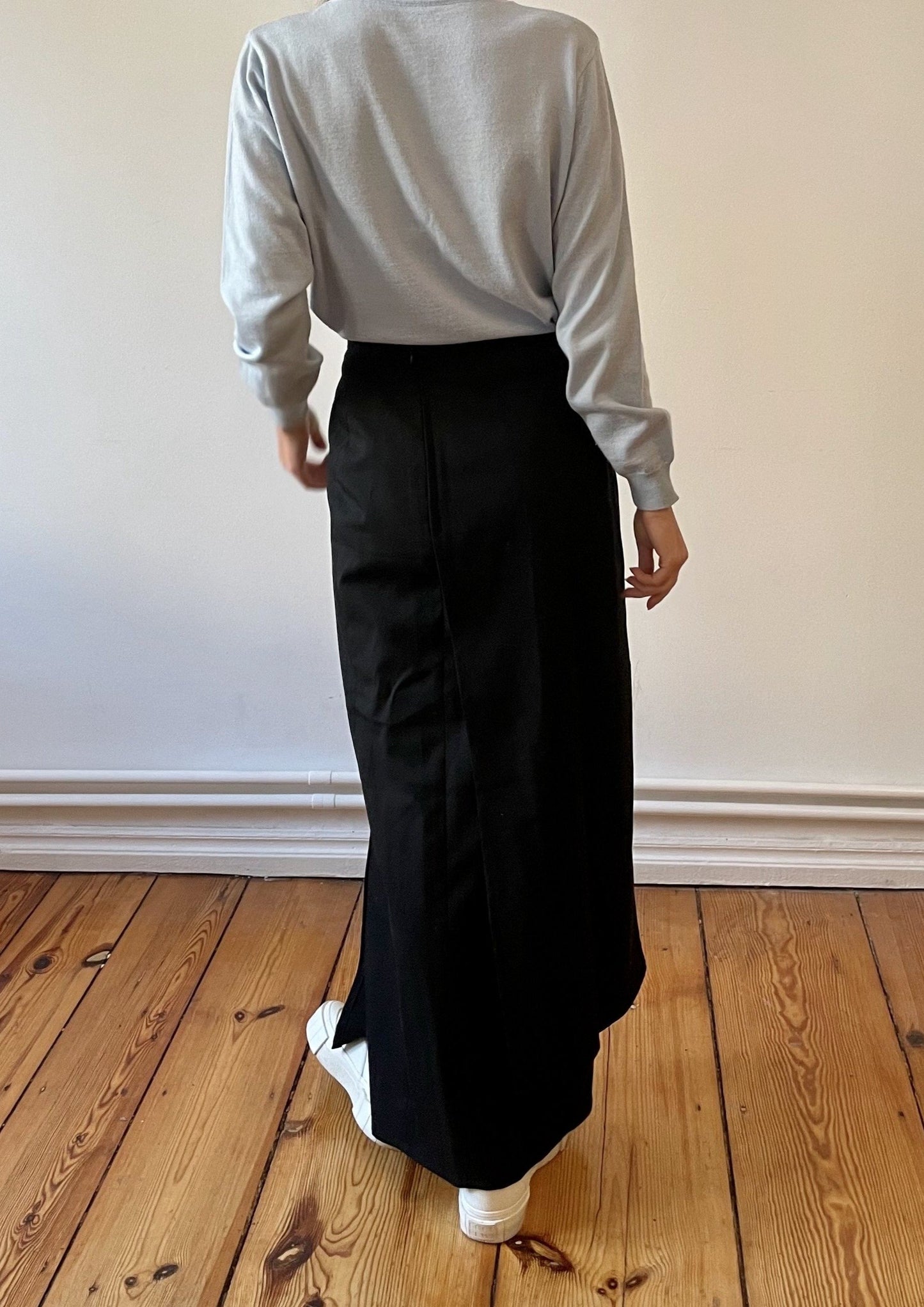 Vintage Wrap Wool Maxi Skirt w/ Side Split XS