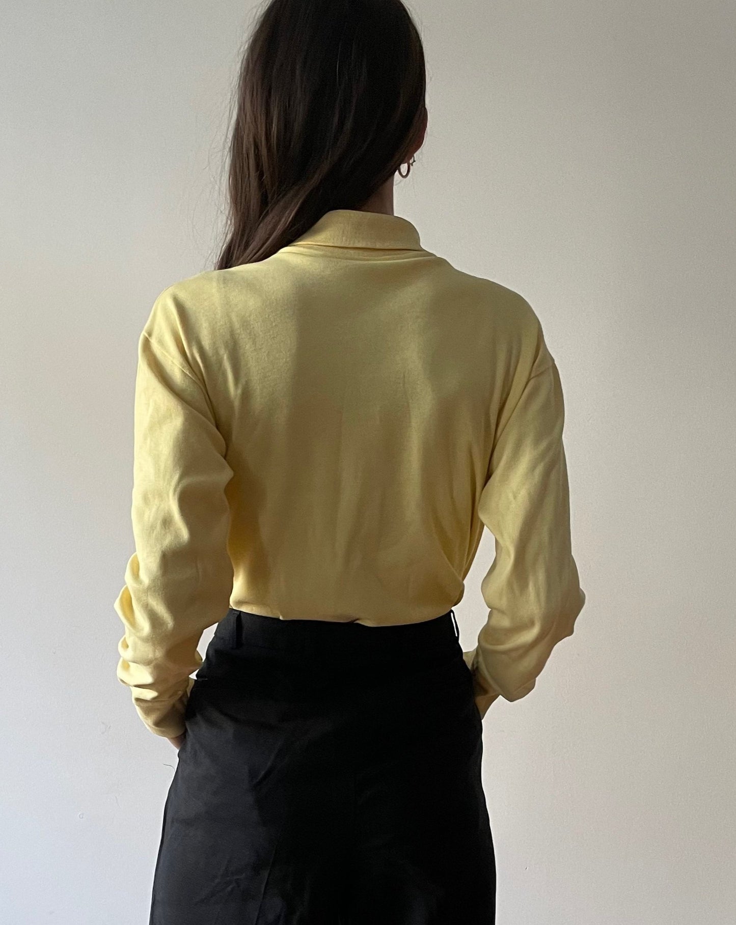 Essential Preloved Yellow Long Sleeved Roll Neck Top Size 10-12