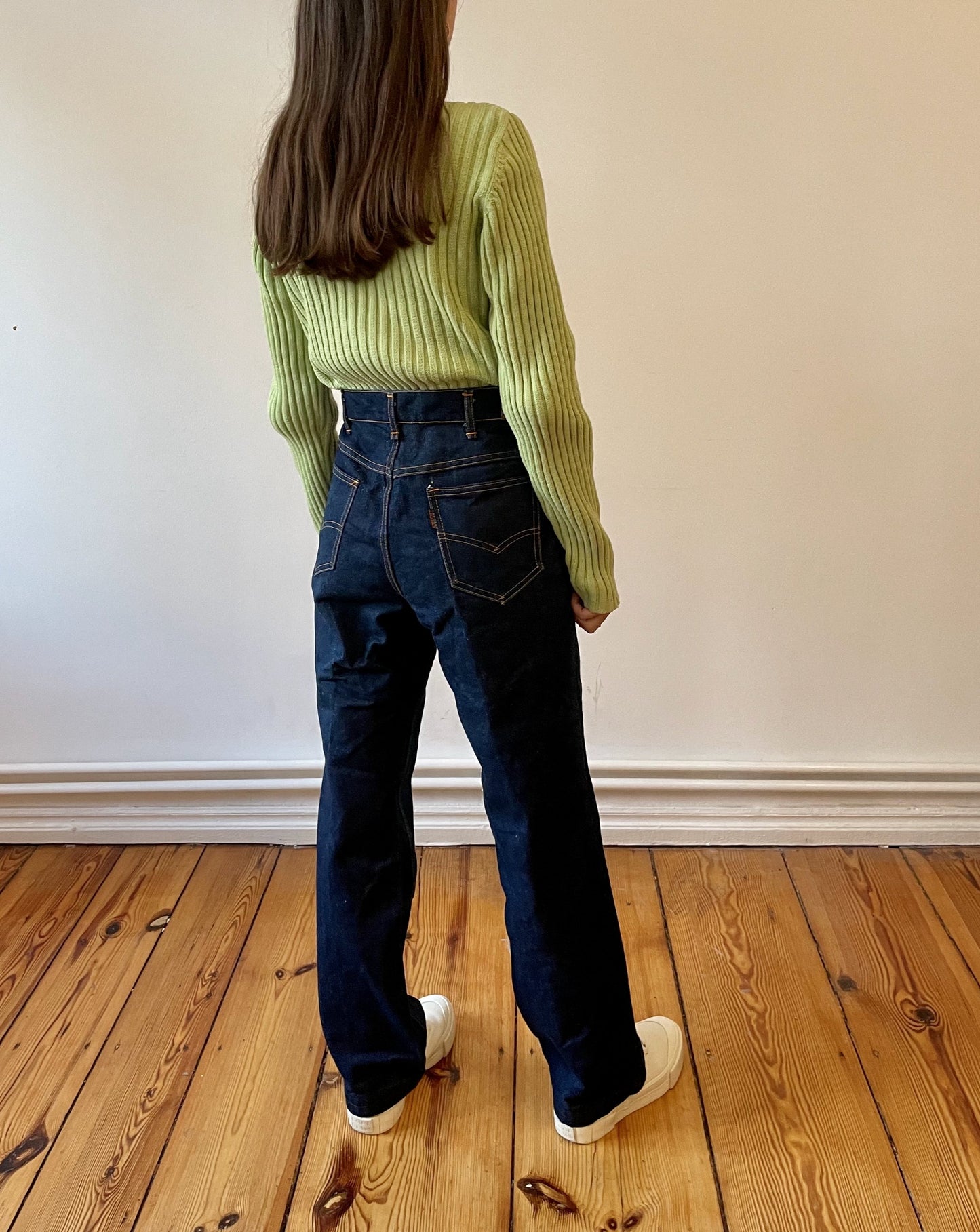 Vintage Essential Dark Blue Straight Leg Relaxed Jeans Size UK 10-12