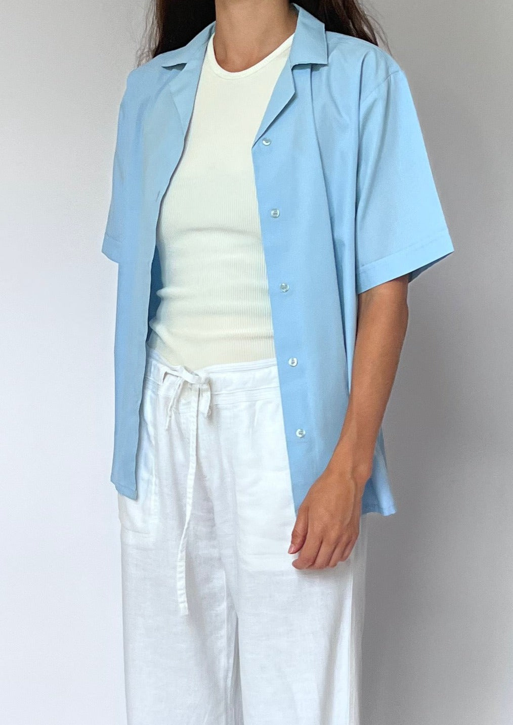 90s Blue Cotton Shirt S/M