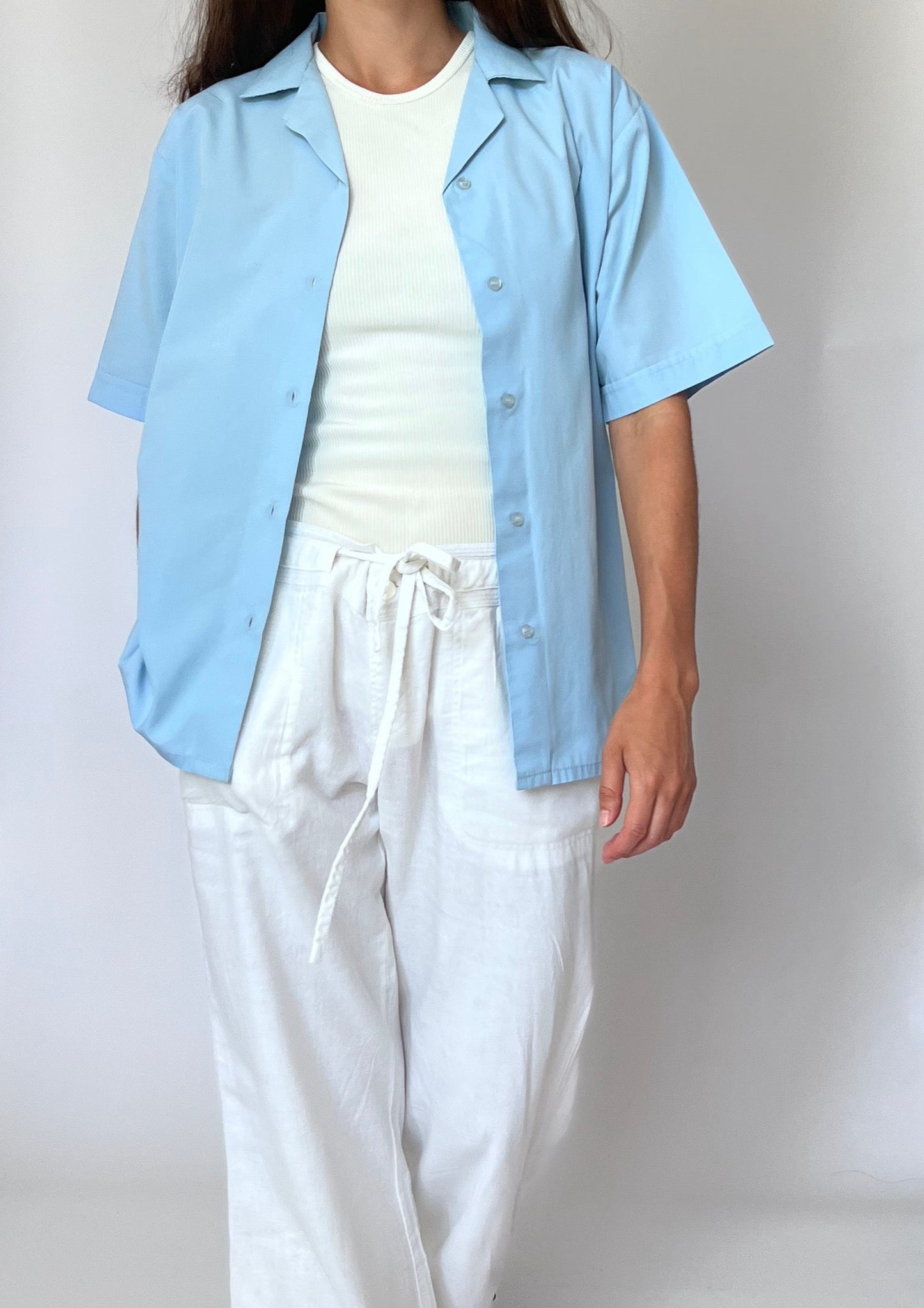 90s Blue Cotton Shirt S/M