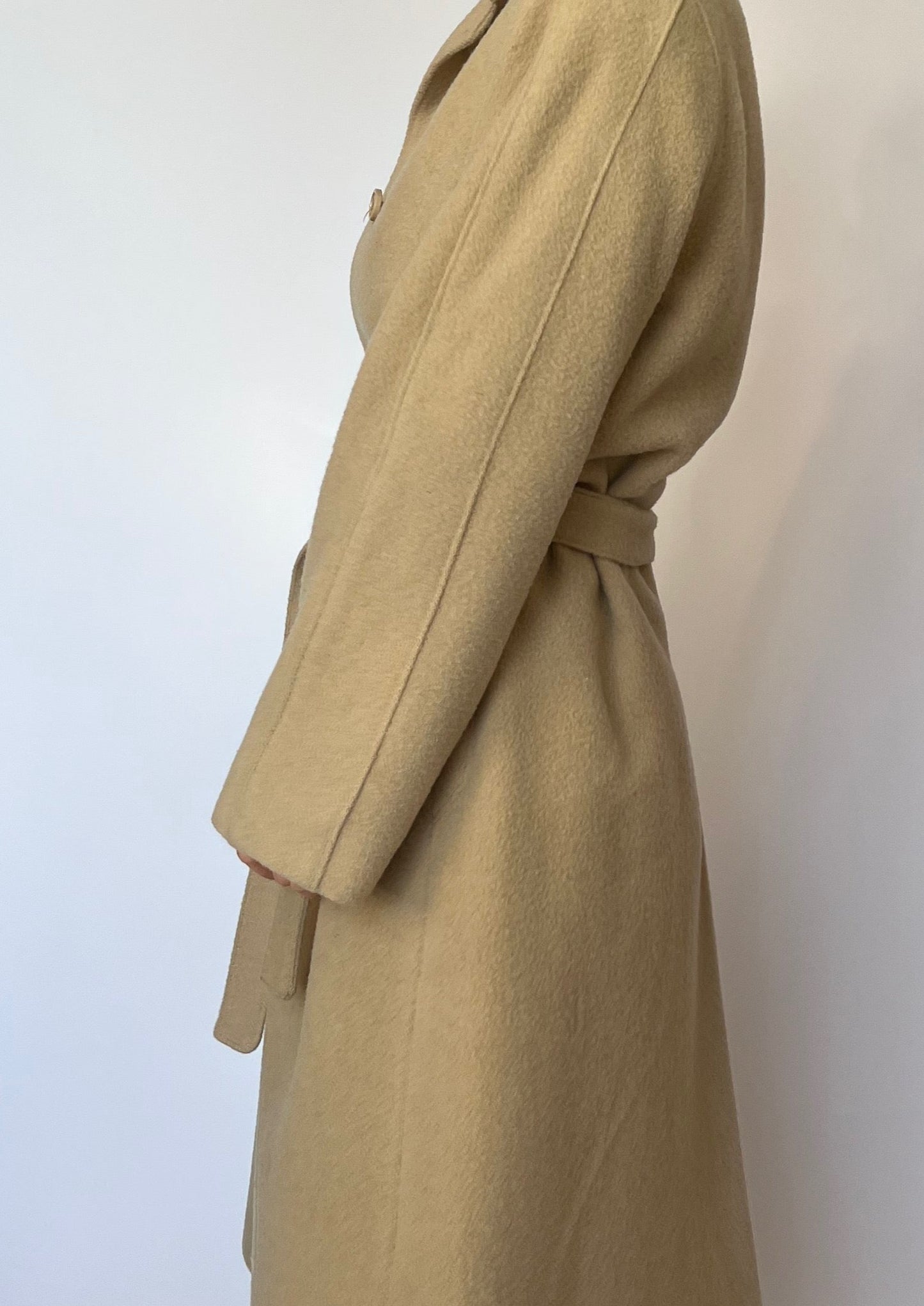 70s Caramel Wrap Wool Coat S/M