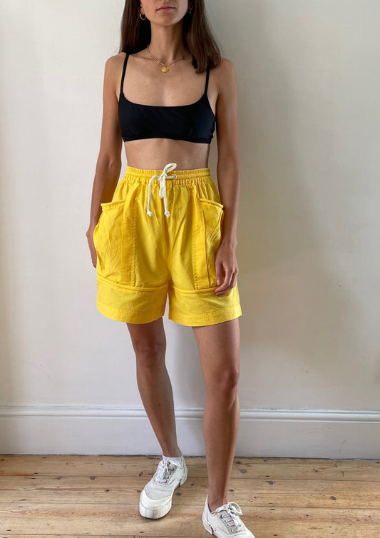 Vintage 1980s Yellow Leisure Shorts Size XS-S