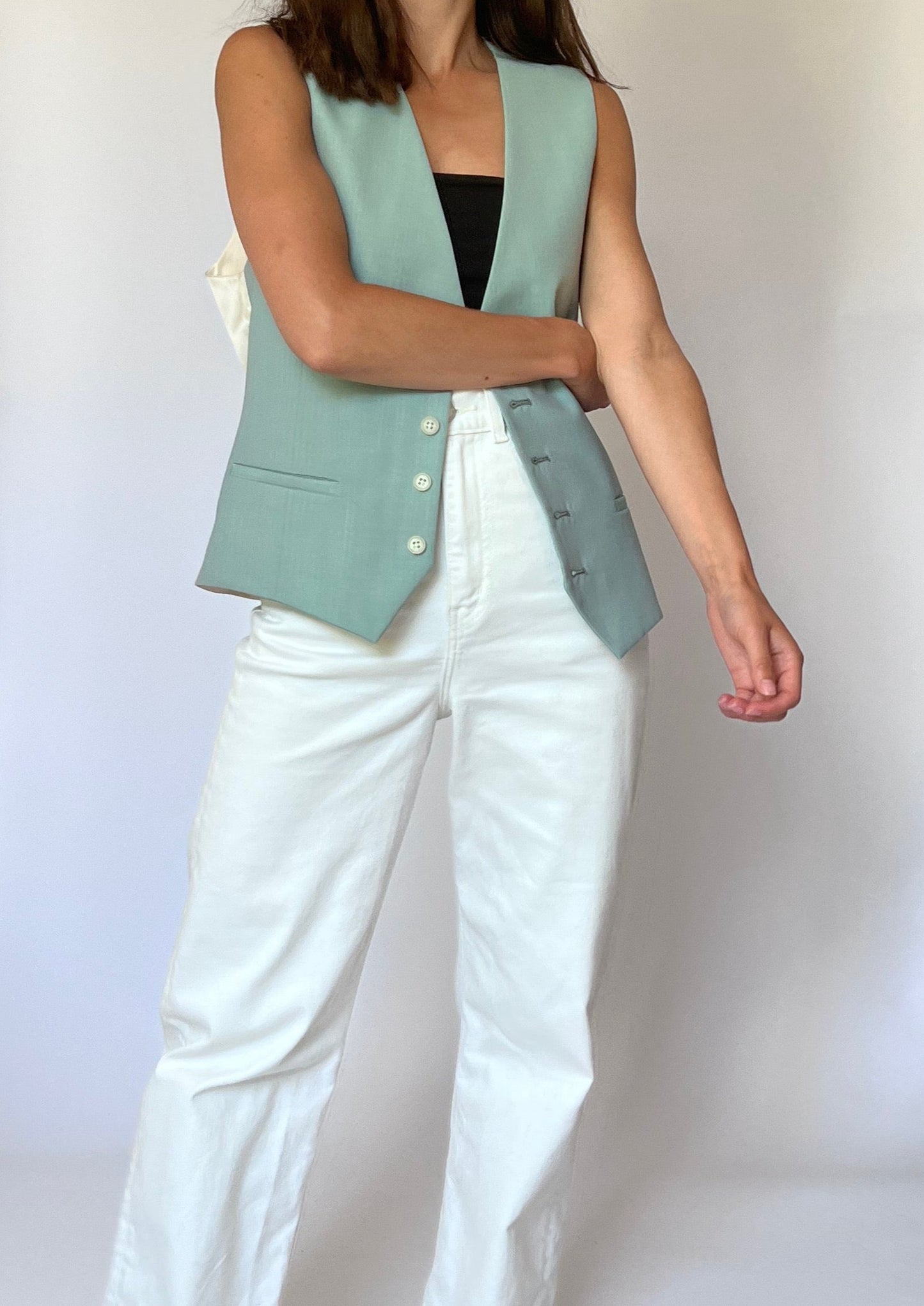 90s Green Waistcoat M