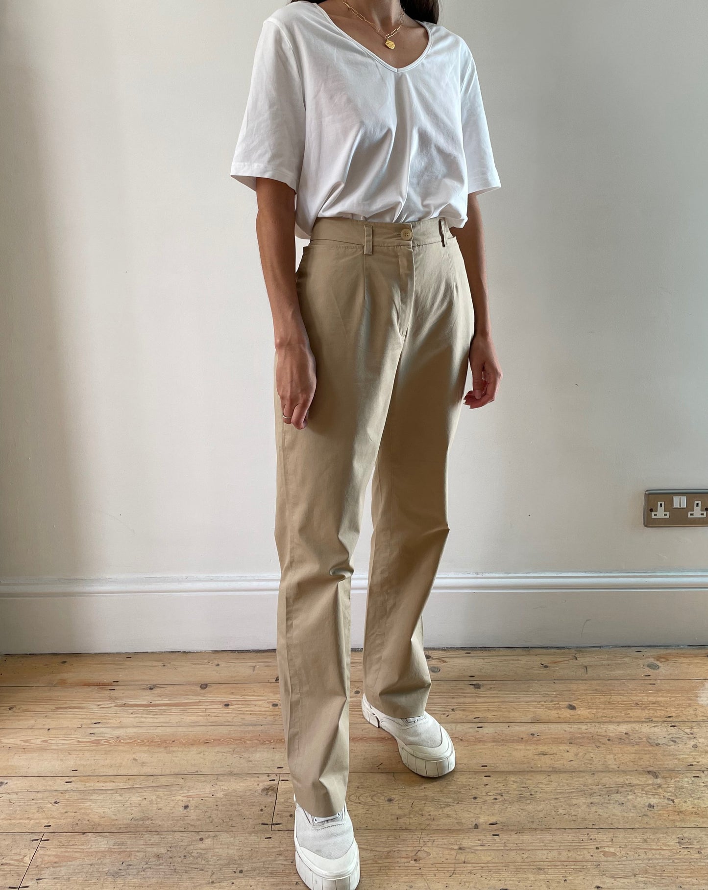 Vintage 1980's Neutral Summer Trouser Size S Waist 27.5"