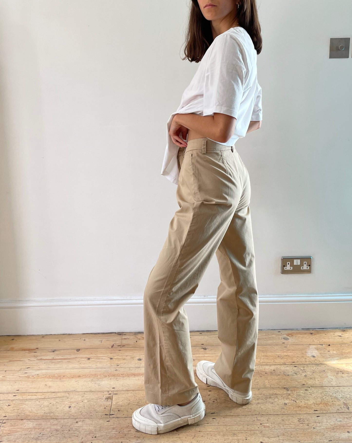 Vintage 1980's Neutral Summer Trouser Size S Waist 27.5"