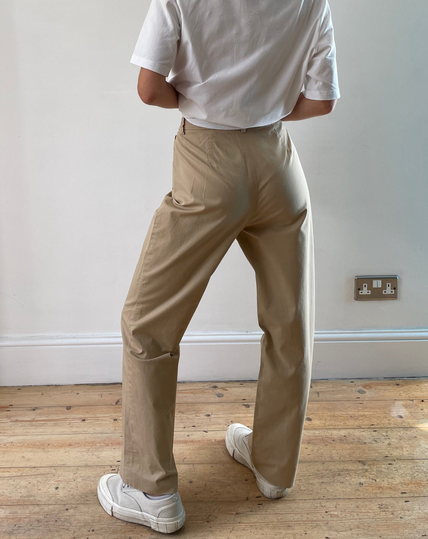 Vintage 1980's Neutral Summer Trouser Size S Waist 27.5"