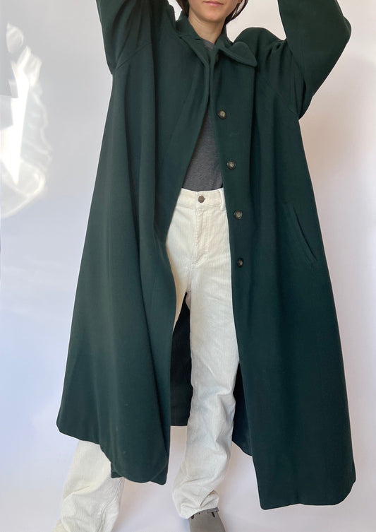 Forest green Maxi Wool Coat M